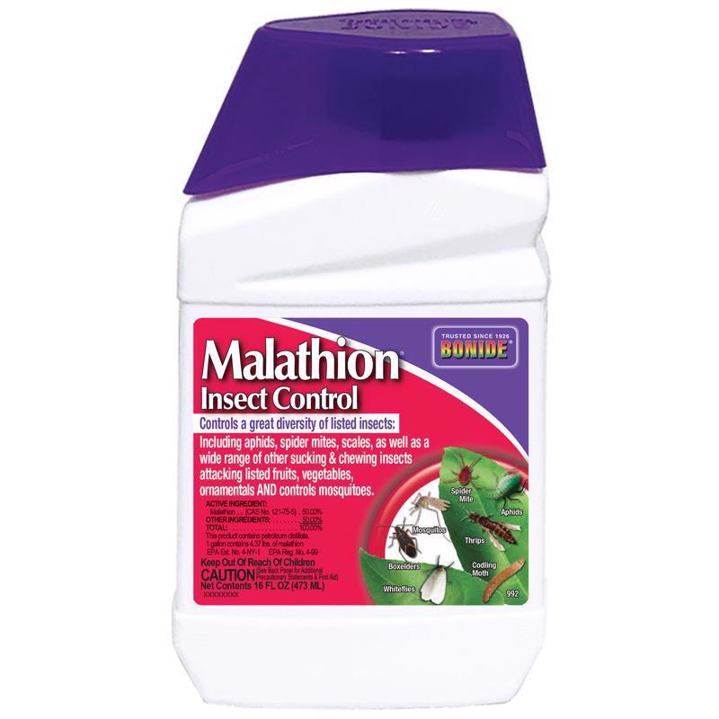 Bonide Malathion 992 Insect Control, Liquid, Spray Application, 1 pt Bottle