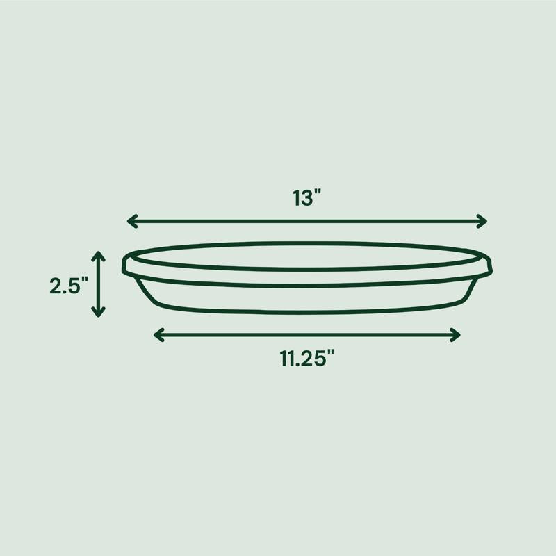 Bloem Terra 2.5 in. H X 13 in. W X 13 in. D X 13 in. D Plastic Traditional Plant Saucer Terra Cotta