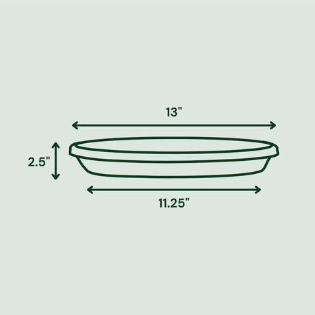 Bloem Terra 2.5 in. H X 13 in. W X 13 in. D X 13 in. D Plastic Traditional Plant Saucer Terra Cotta