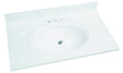 Foremost WS-1931 Vanity Top, 31 in OAL, 19 in OAW, Marble, Solid White, Countertop Edge