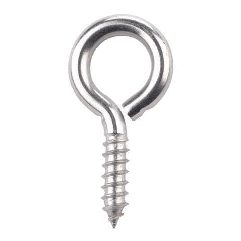 Hampton 3/8 in. D X 2-7/8 in. L Polished Stainless Steel Screw Eye 250 lb. cap. 1 pk, Pack of 10