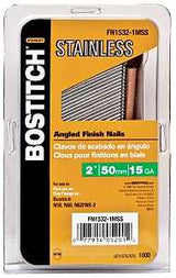 Bostitch FN1532-1MSS Finish Nail, 2 in L, 15 ga Gauge, Steel