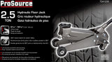 ProSource T070103 Hydraulic Floor Jack, 2.5 ton, 5-5/16 to 19-5/16 in Lift, Steel, Gray