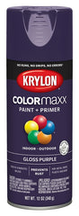 Krylon K05533007 Enamel Spray Paint, 12 oz Can, 25 sq-ft Coverage Area, Solvent Base, Gloss, Purple