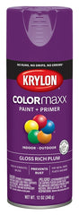 Krylon K05536007 Enamel Spray Paint, Gloss, Plum, 12 oz, Can