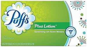 Puffs 39346 Facial Tissue, 8.4 in L, 8.2 in W, 2-Ply, Paper, Pack of 24