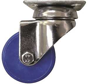 Shepherd Hardware 6272 Swivel Caster, 2 in Dia Wheel, Polypropylene Wheel, Blue, 88 lb