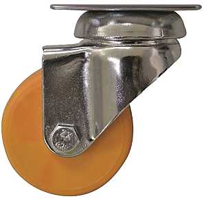 Shepherd Hardware 6273 Swivel Caster, 2 in Dia Wheel, Polyurethane Wheel, Yellow, 88 lb