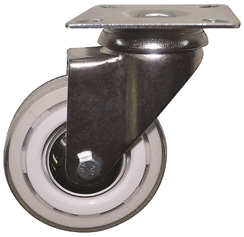 Shepherd Hardware 6265 Swivel Caster, 3 in Dia Wheel, Polyurethane Wheel, White, 132 lb