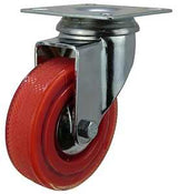 Shepherd Hardware 6266 Swivel Caster, 3 in Dia Wheel, Polyurethane Wheel, Red, 132 lb