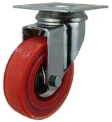 Shepherd Hardware 6266 Swivel Caster, 3 in Dia Wheel, Polyurethane Wheel, Red, 132 lb