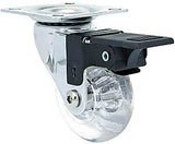 Shepherd Hardware 6279 Swivel Caster, 2 in Dia Wheel, Polyurethane Wheel, Clear, 110 lb