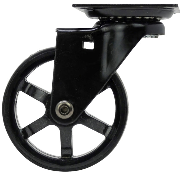 Shepherd Hardware 6275 Swivel Caster, 3 in Dia Wheel, Aluminum/Polyurethane Wheel, Black, 100 lb