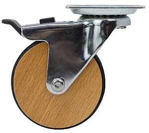 Shepherd Hardware 6285 Swivel Caster, 3 in Dia Wheel, Wood Wheel, Brown, 100 lb