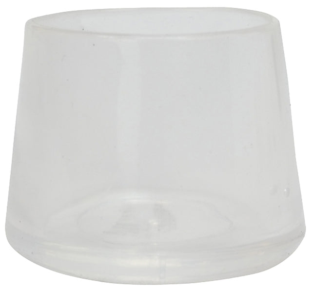 Shepherd Hardware 6214 Leg Tip, Round, Plastic, Clear, 1-1/2 in Dia, 1-1/8 in H