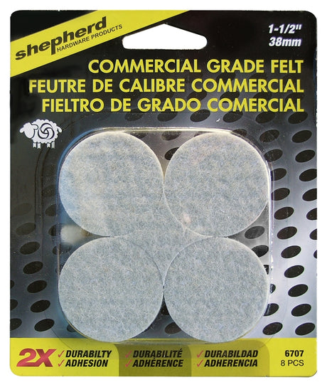 Shepherd Hardware 6707 Protective Pad, Felt, Beige, 1-1/2 in Dia, Round