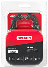 Oregon PowerCut E60 Chainsaw Chain, 16 in L Bar, 0.05 Gauge, 3/8 in TPI/Pitch, 60-Link