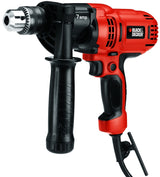 Black+Decker DR560 Drill/Driver, 7 A, 1/2 in Chuck, Keyed Chuck, Includes: (1) Chuck Key and Holder, (1) Side Handle