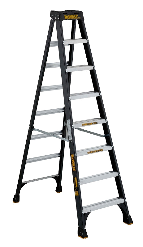 DeWALT by Louisville DXL3010-08 Step Ladder, 147 in Max Reach H, 7-Step, 300 lb, Type IA Duty Rating, 3 in D Step