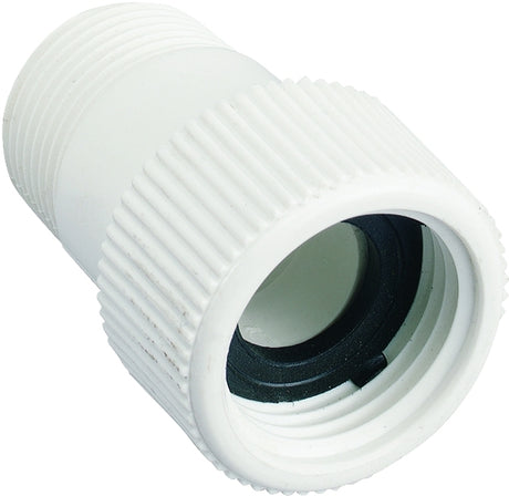 Orbit 53364 Hose to Pipe Adapter, 3/4 x 3/4 in, MNPT x FHT, Polyvinyl Chloride, White