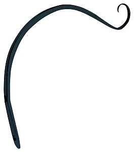 Landscapers Select GF-3023 Hanging Plant Hook, 9 in L, Steel, Black, Powder-Coated, Wall Mount Mounting