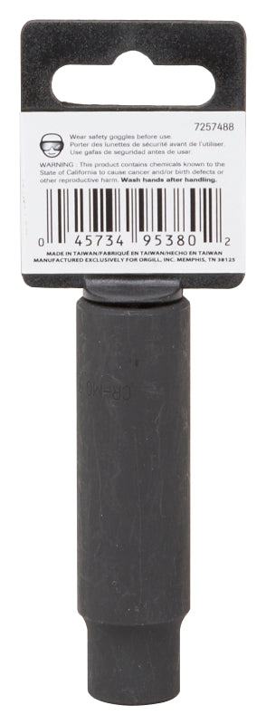 Vulcan MT6580171 Deep Impact Socket, 7/16 in Socket, 1/2 in Drive, Deep Drive, 6-Point, Chrome Molybdenum Steel