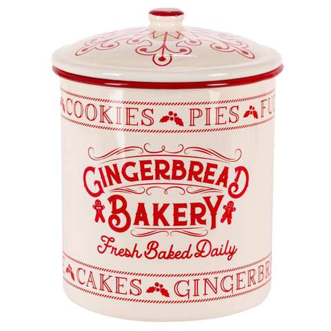 Gerson Red/White Gingerbread Bakery Cookie Jar 8 in., Pack of 4