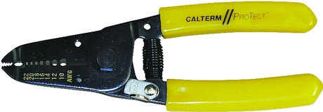 Calterm 66212 Wire Stripper, 10 to 22 AWG Wire, 10 to 22 AWG Solid, 12 to 24 AWG Stranded Stripping, Cushion Grip Handle