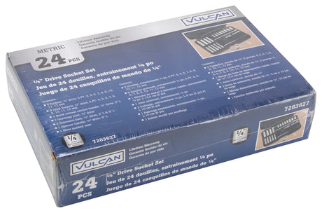 Vulcan TS-24PC-V1 Socket Set, Chrome Vanadium Steel, Chrome