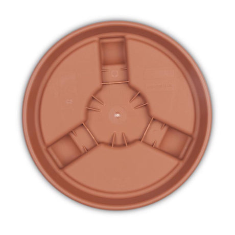 Bloem 3.6 in. H X 11.9 in. D Resin Classic Plant Caddy Terracotta Clay