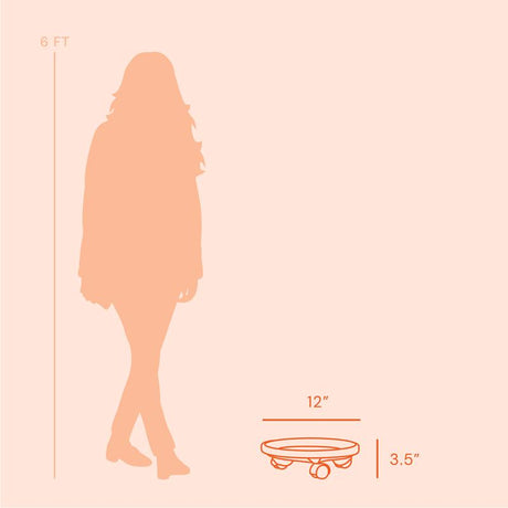 Bloem 3.6 in. H X 11.9 in. D Resin Classic Plant Caddy Terracotta Clay