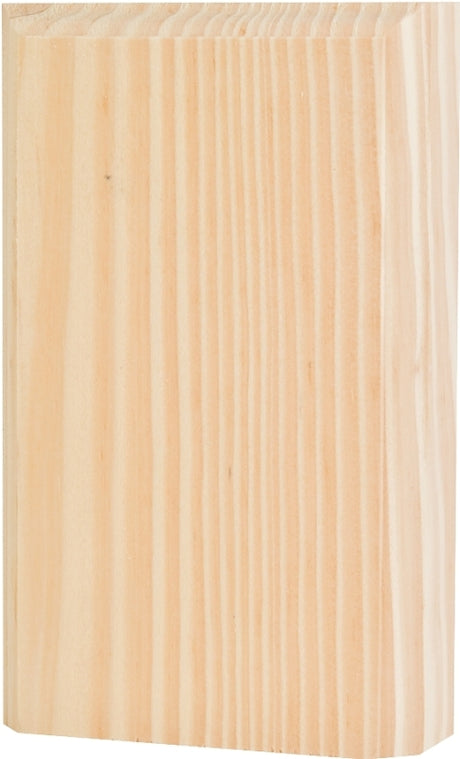 Waddell BTB25 Trim Block Moulding, 4-1/2 in L, 2-3/4 in W, 1 in Thick, Pine Wood