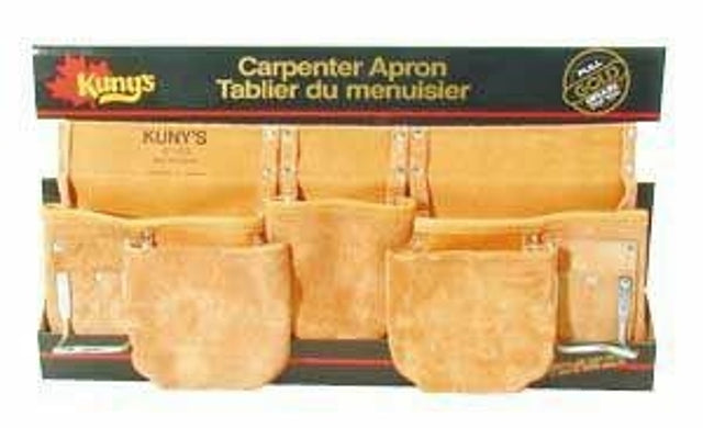 Kuny's Tool Works Series AP630 Carpenter's Apron, Leather, 11-Pocket, Tan