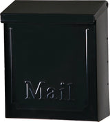 Gibraltar Mailboxes Townhouse THVKB001 Mailbox, 260 cu-in Capacity, Steel, Powder-Coated, Black, 8.6 in W, 4.1 in D