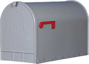 Gibraltar Mailboxes ST200000 Rural Mailbox, Gray, 3175 cu-in Capacity, Galvanized Steel, Powder-Coated, 11.7 in W