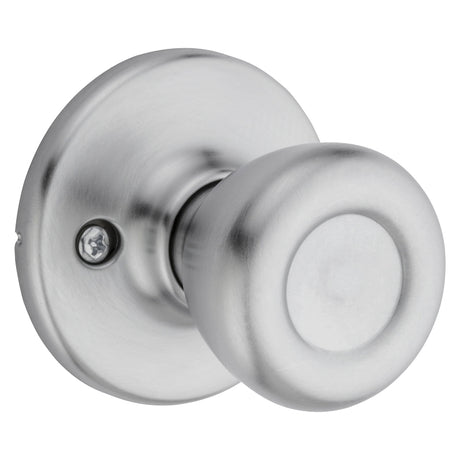 Kwikset 200T26DALRCSV1 Passage Door Knob, 1-7/8 in Dia Knob, Metal, Satin Chrome