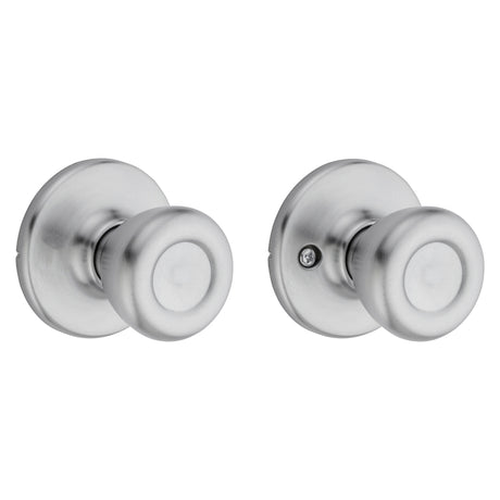 Kwikset 200T26DALRCSV1 Passage Door Knob, 1-7/8 in Dia Knob, Metal, Satin Chrome