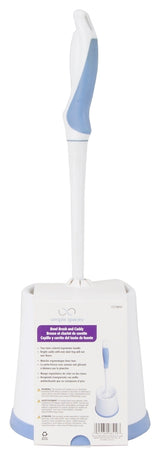 Simple Spaces YB34883L Toilet Bowl Brush with Caddy, 1 in L Trim, PP/PVC Bristle, 15 in L Brush, Plastic Holder