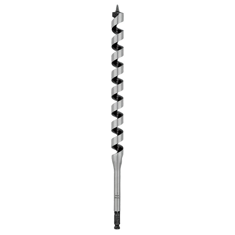 Irwin 4935572 Auger Drill Bit, 1-1/16 in Dia, 17 in OAL, Hollow Center Flute, 7/16 in Dia Shank, Hex Shank