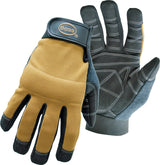 Boss 5206L Utility Mechanic Gloves, L, Sweat Wipe Thumb, Hook-and-Loop Cuff, Poly/Spandex/Synthetic Leather