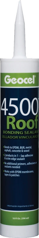 Geocel 4500 Series 55101 Roof Bonding Sealant, White, Liquid, 10 oz Cartridge Pack of 24