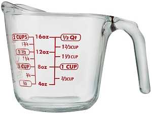 Anchor Hocking 551770L13 Measuring Cup, Glass, Clear, Pack of 4