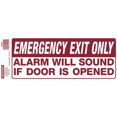 Hillman English White Exit Sign 4 in. H X 10 in. W, Pack of 10