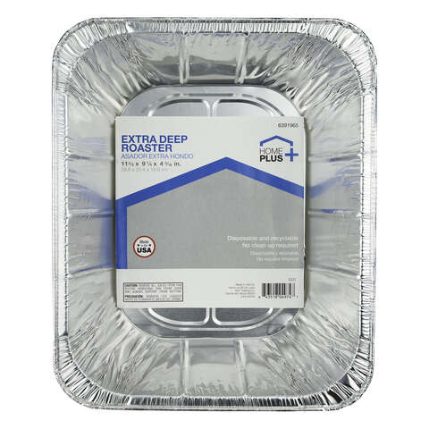 Home Plus 9-1/4 in. W X 11-3/4 in. L Deep Roaster Silver 1 pk, Pack of 12