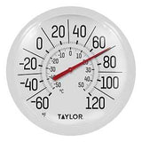 Taylor 5650 Thermometer, 8-1/2 in Display, -60 to 120 deg F, -50 to 50 deg C, Plastic Casing, White Casing