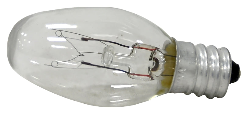Sylvania 4W/C7/CLR/NLITE/4 Incandescent Lamp, Clear Lamp, 4 W, Candelabra E12 Lamp Base, C9 Lamp, 2850 K Color Temp, Pack of 12