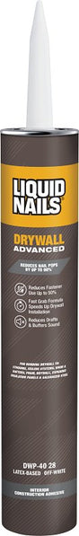 Liquid Nails DWP-24 Drywall Adhesive, Off-White, 28 oz Cartridge, Pack of 12