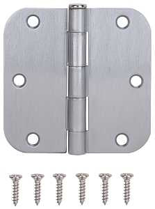 ProSource 20347SCX Door Hinge, Steel, Satin Chrome, Loose Pin, 180 deg Range of Motion, Screw Mounting