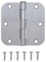 ProSource 20347SCX Door Hinge, Steel, Satin Chrome, Loose Pin, 180 deg Range of Motion, Screw Mounting