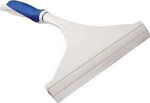 Simple Spaces YB88143L Window Squeegee, 9-3/8 in Blade, Plastic Blade, Wide Blade, 10-1/4 in OAL, Blue/White